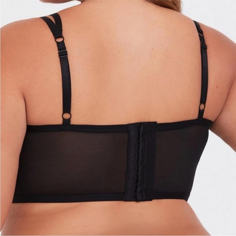 Torrid Bralette Lace Black underwire size 00X plus mesh adjustable wide band - Picture 15 of 15